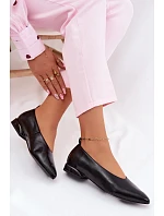 Kožené baleríny na nízkém podpatku Černé model 22133218 - Boto