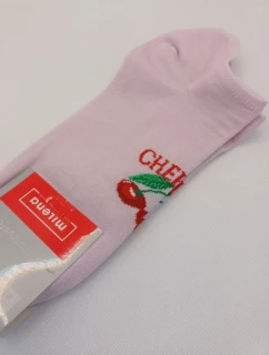 Dámske členkové ponožky CHERRIES - ružové