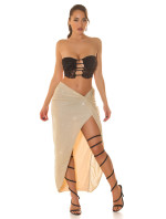 Sexy Koucla glitter Maxi Skirt with twist detail