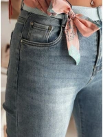 Dámské džínové kalhoty slim fit s páskem modré Dstreet model 21985464 - FashionStreet