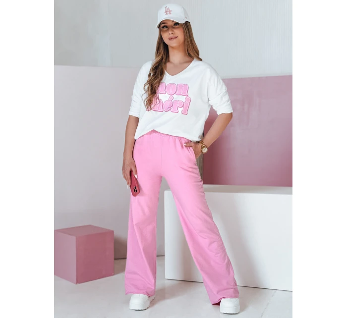 Dámské tepláky se širokými nohavicemi růžová Dstreet model 21988793 - FashionStreet