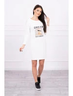 Šaty s potlačou Dream ecru Šaty s potlačou Dream ecru