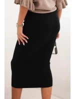 Dámska viskózna ceruzková sukňa s elastickým pásom čierna