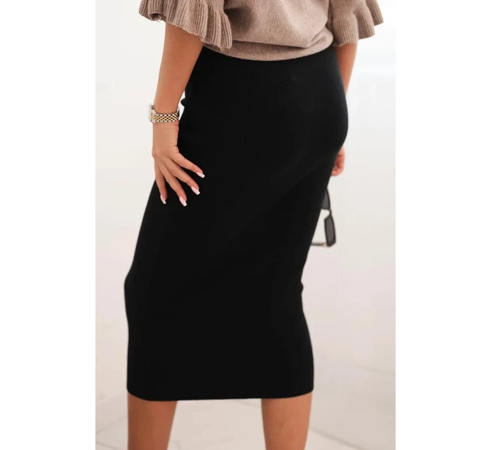 Dámska viskózna ceruzková sukňa s elastickým pásom čierna