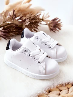 Dziecięce Tenisówki Biało-Czarne Glossy