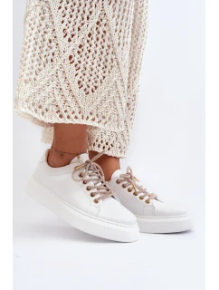 Kožené dámské sportovní boty model 21647460 bílé - CheBello