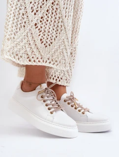 Kožené dámské sportovní boty model 21647460 bílé - CheBello