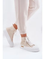 Vysoké Dámské Tenisky Na Platformě Béžové model 21689012 - Boto