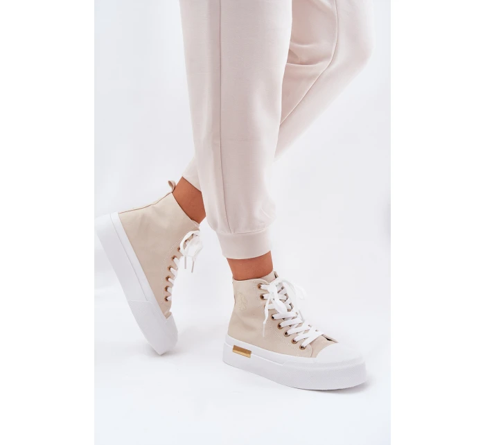 Vysoké Dámské Tenisky Na Platformě Béžové model 21689012 - Boto