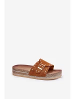 Dámské Pantofle Na Platformě S Přezkou A Camel model 21689943 - Boto