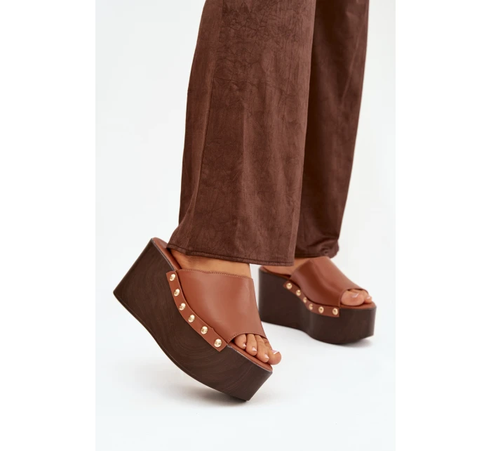 Dámské nazouváky na platformě s přezkami Camel Mareline Dámské nazouváky na platformě s přezkami Camel Mareline