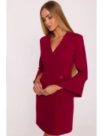 M876 Šaty so širokými manžetami - bordové