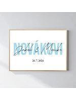 Personalizovaný magický fotorámik – 50x70 – mená novomanželov