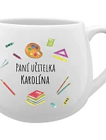 Pani učiteľka Caroline - biely keramický hrnček 300 ml