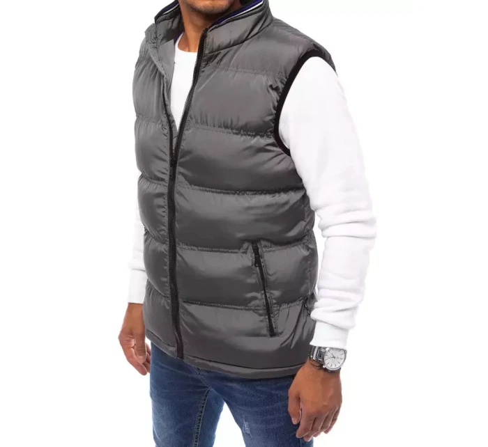 Pánská prošívaná šedá vesta Dstreet model 21964908 - FashionStreet