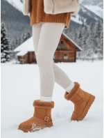 Dámské semišové sněhule s kožešinou camel Dstreet model 21994272 - FashionStreet