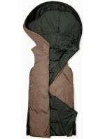 Dámska dlhá obojstranná vesta khaki-béžová (B8248-11)