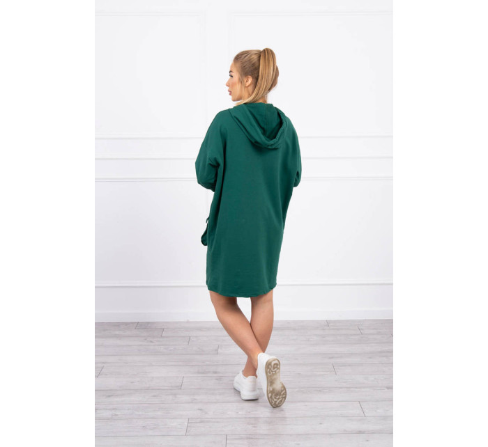 Šaty s kapucňou tmavo zelené