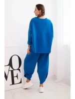 Dámska súprava zo silnejšieho materiálu so širokými nohavicami