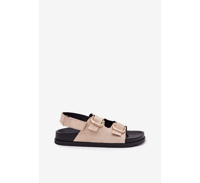 Dámské sandály s přezkami světle béžové model 21699480 - Boto Dámské sandály s přezkami světle béžové model 21699480 - Boto