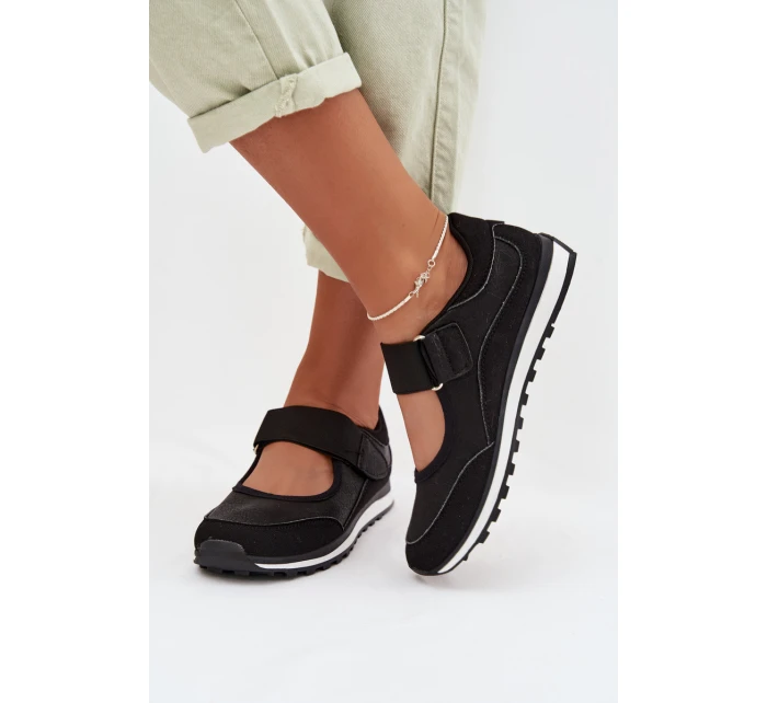 Sportovní dámské polobotky na suchý zip Černé Aveliette