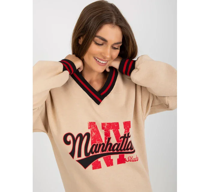 Bluza EM BL model 18510343 beżowy - FPrice Bluza EM BL model 18510343 beżowy - FPrice