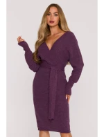 Svetrové šaty s výstřihem heather model 21484550 - Moe