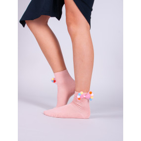 Yoclub Dievčenské bavlnené ponožky s mašľou 3-Pack SKA-0092G-000B Viacfarebné