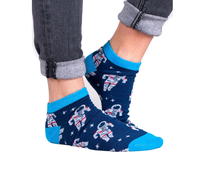 Yoclub Členkové vtipné bavlnené ponožky Vzory farieb SKS-0086U-A500 Námornícka modrá
