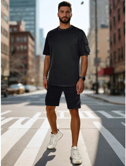 Pánská základní černá souprava Dstreet model 21988634 - FashionStreet