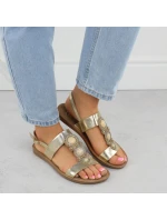 Dámské ploché sandály se zlatou ozdobou model 21905013 - FILIPPO