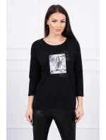 Halenka s potiskem Star Style černá Halenka s potiskem Star Style černá