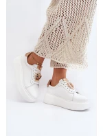 Dámské kožené tenisky model 21647474 bílé - CheBello