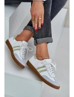 model 21684284 Kožené Nízké Tenisky Dámské Bílé - Zazoo