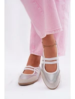 Sportové baleríny s elastickými pásky stříbrné Donatella Sportové baleríny s elastickými pásky stříbrné Donatella