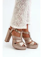 Sandále na podpätku model 198400 Step in style