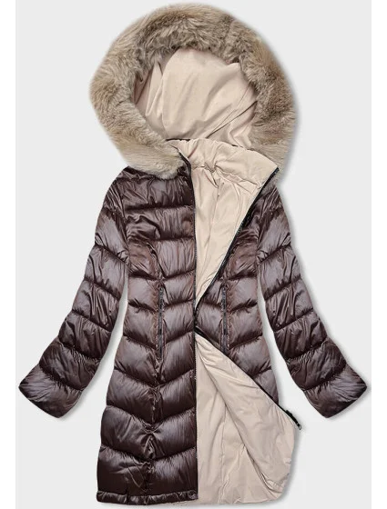 oboustranná dámská zimní bunda s kapucí model 21246417 - S'WEST