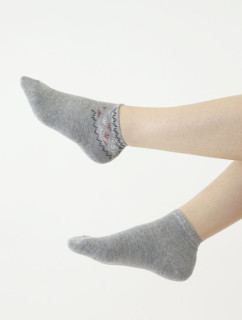 Ponožky 522 sivé s ozdobnou aplikáciou