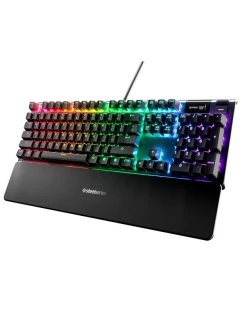 SteelSeries Apex 5 herná klávesnica, americké rozloženie, drôtová, čierna SteelSeries Apex 5 herná klávesnica Hybridné modré mechanické herné spínače so zárukou 20 miliónov stlačení, inteligentný OLED displej