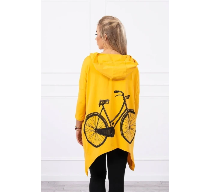 Horčicová mikina na bicykel s potlačou Horčicová mikina na bicykel s potlačou