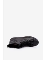 Ocieplane Męskie Trampki  Na Suwak Czarne Big Star MM174012
