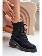 Zdobené dámské botky zateplené D&A černé model 21674415 - S.Barski Zdobené dámské botky zateplené D&A černé model 21674415 - S.Barski