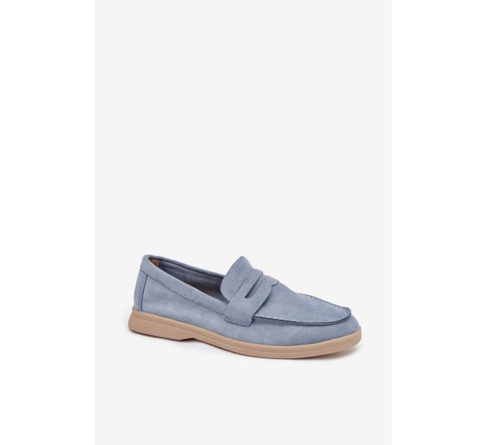 Dámské mokasyny z eko semiše modré Renelia