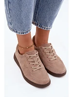 Dámske semišové kožené tenisky Vinceza 79635 beige