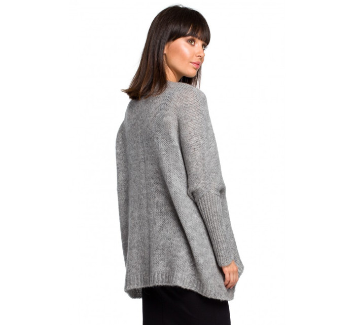 BK018 Ľahký sveter nadmernej veľkosti - šedý