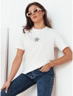 Dámske tričko STAR POWDER ecru FashionStreet RY2257 Dámske tričko STAR POWDER ecru FashionStreet RY2257