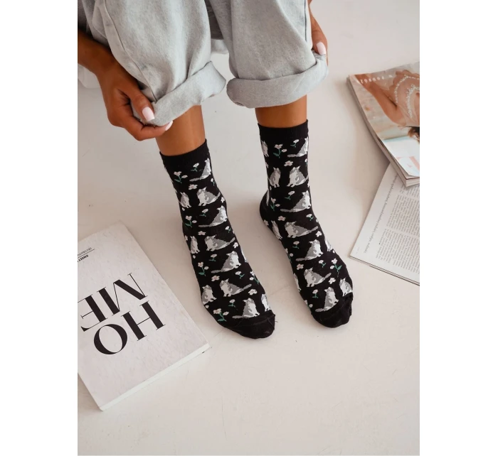 Milena ponožky 0200-173 Mačky a kvety 37-41 Milena ponožky 0200-173 Mačky a kvety 37-41