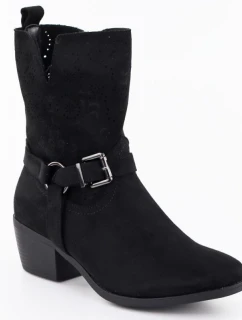 Dámské semišové kovbojské boty černé M.Daszynski model 21905629 - M. Daszyński