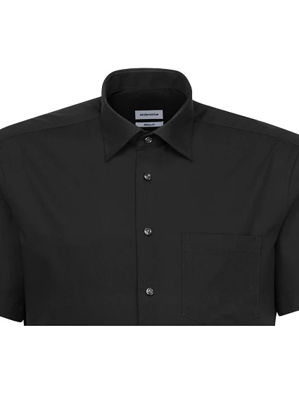 Shirt Regular SSL Košile s krátkým rukávem model 22501384 black - Seidensticker Shirt Regular SSL Košile s krátkým rukávem model 22501384 black - Seidensticker