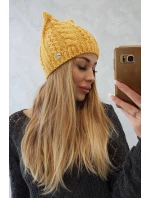 hořčicová fleecová čepice model 18750011 - K-Fashion